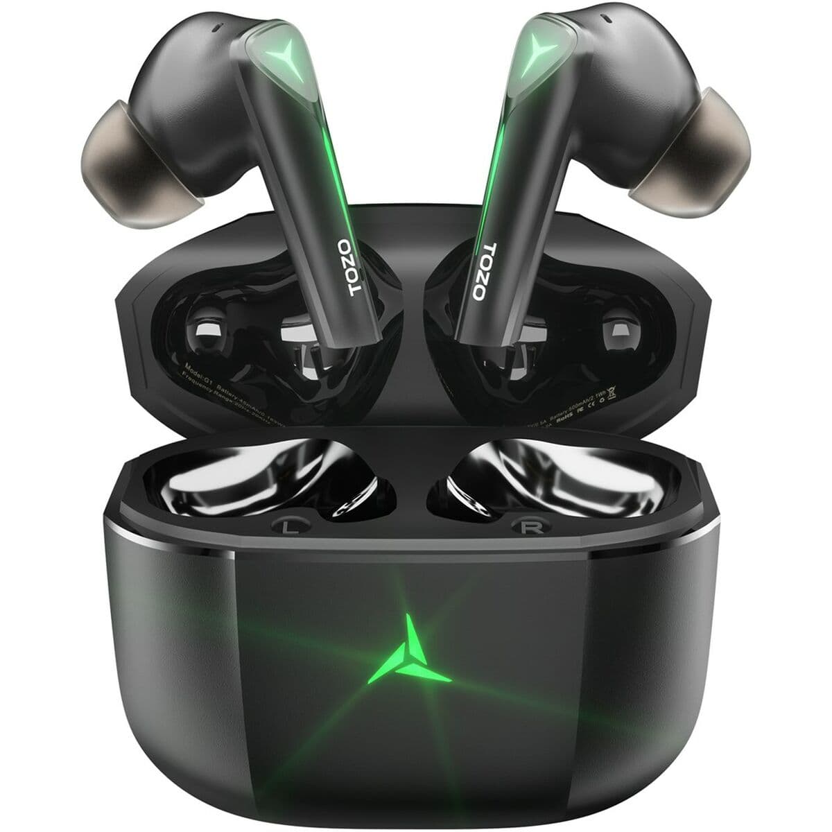 Wireless Earphones with Charging Case TOZO Gaming Pods Black