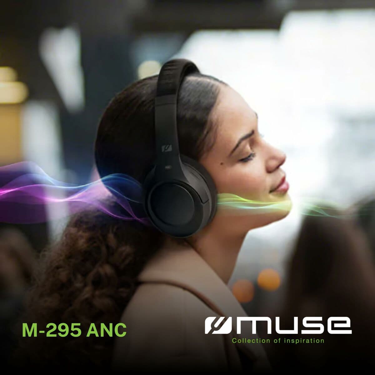 Headphones with Microphone Muse M295ANC Black Grey