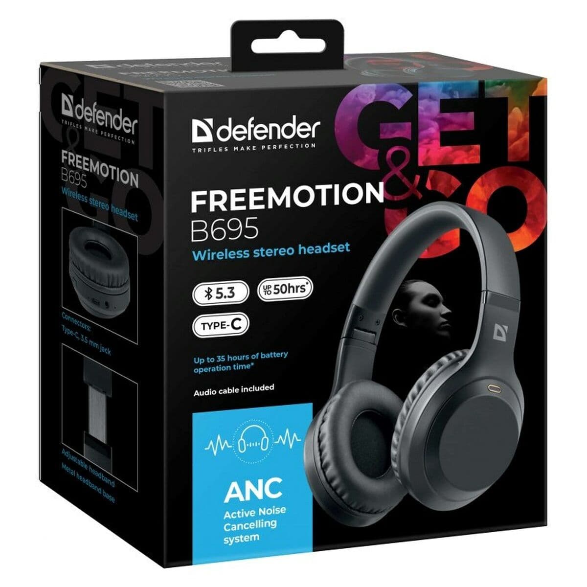 Bluetooth Headband Headphones Defender FREEMOTION B695 ANC