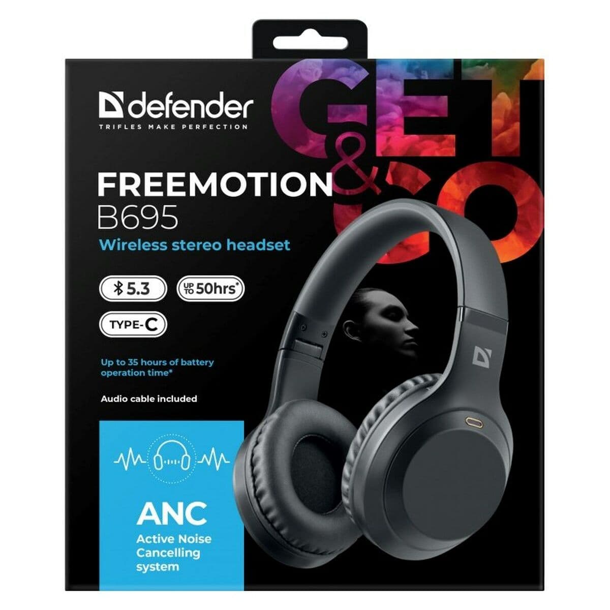 Bluetooth Headband Headphones Defender FREEMOTION B695 ANC