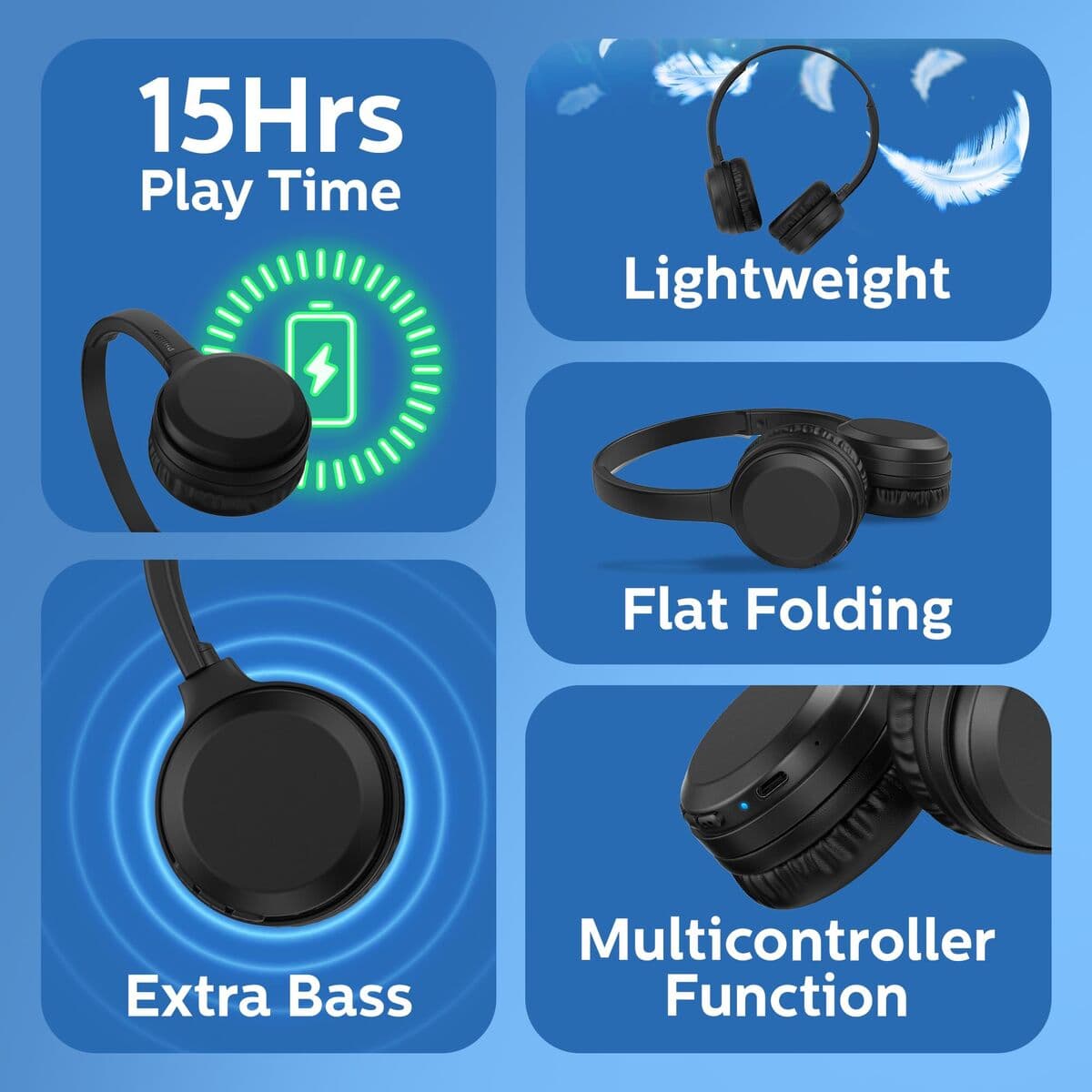Headphones Philips TAH1108BK Black
