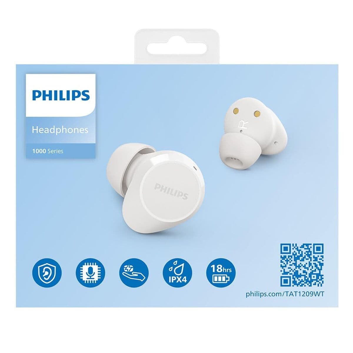Wireless Earphones with Charging Case Philips TAT1209WT White
