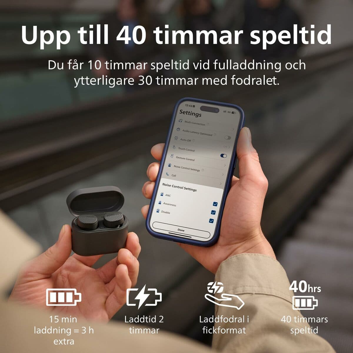 Headphones Philips TAT5000BK/00 Black