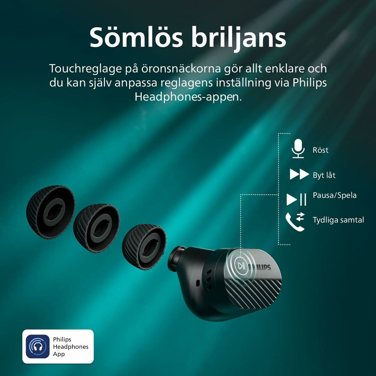 Headphones Philips TAT5000BK/00 Black