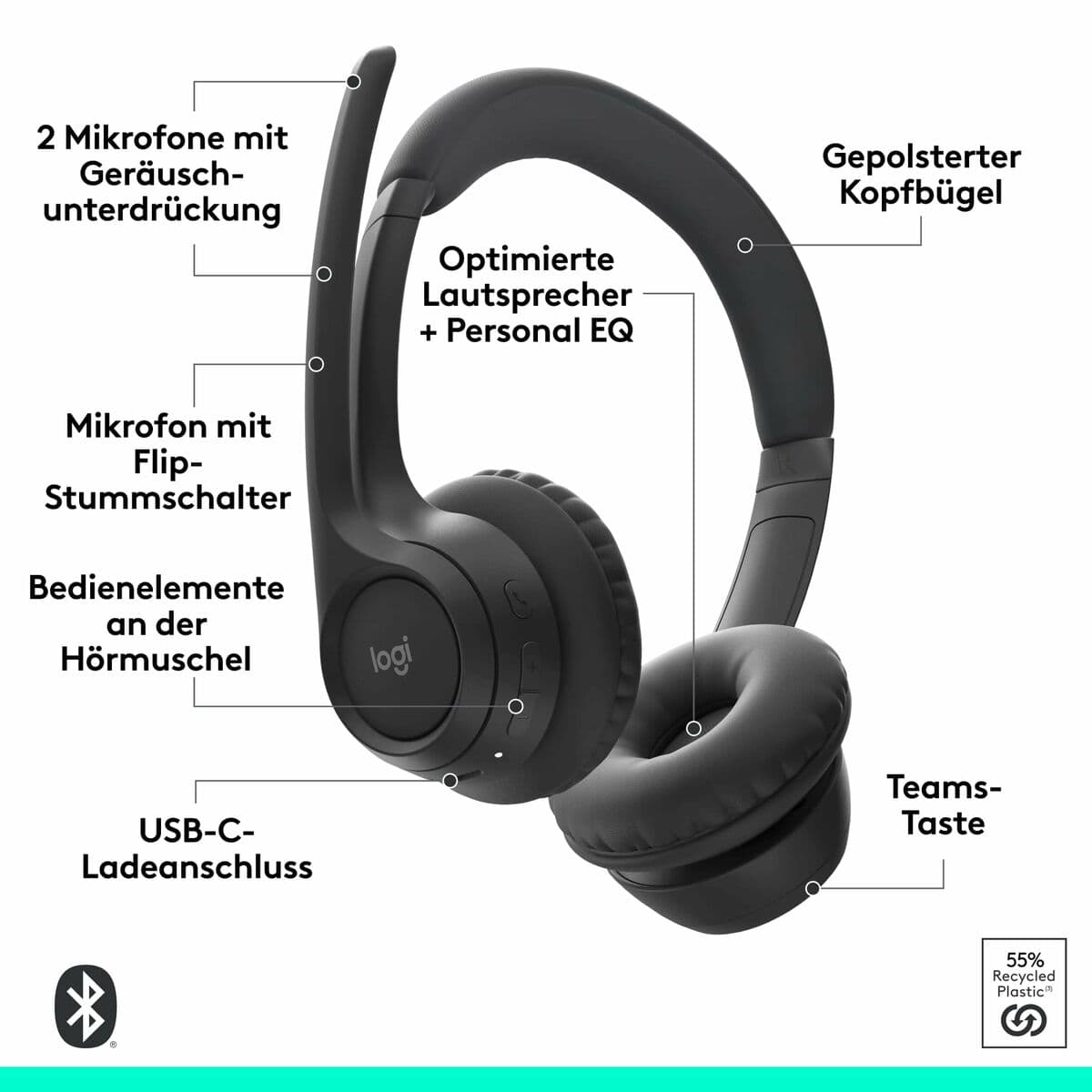 Headphones Logitech 981-001458 Black