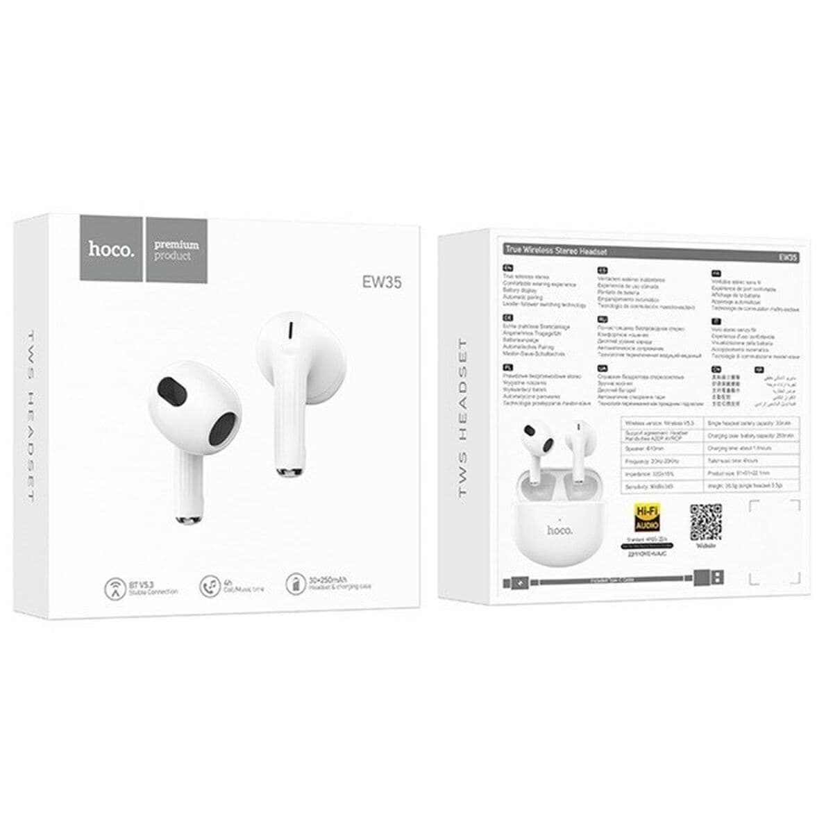 Wireless Earphones with Charging Case Hoco EW35 White