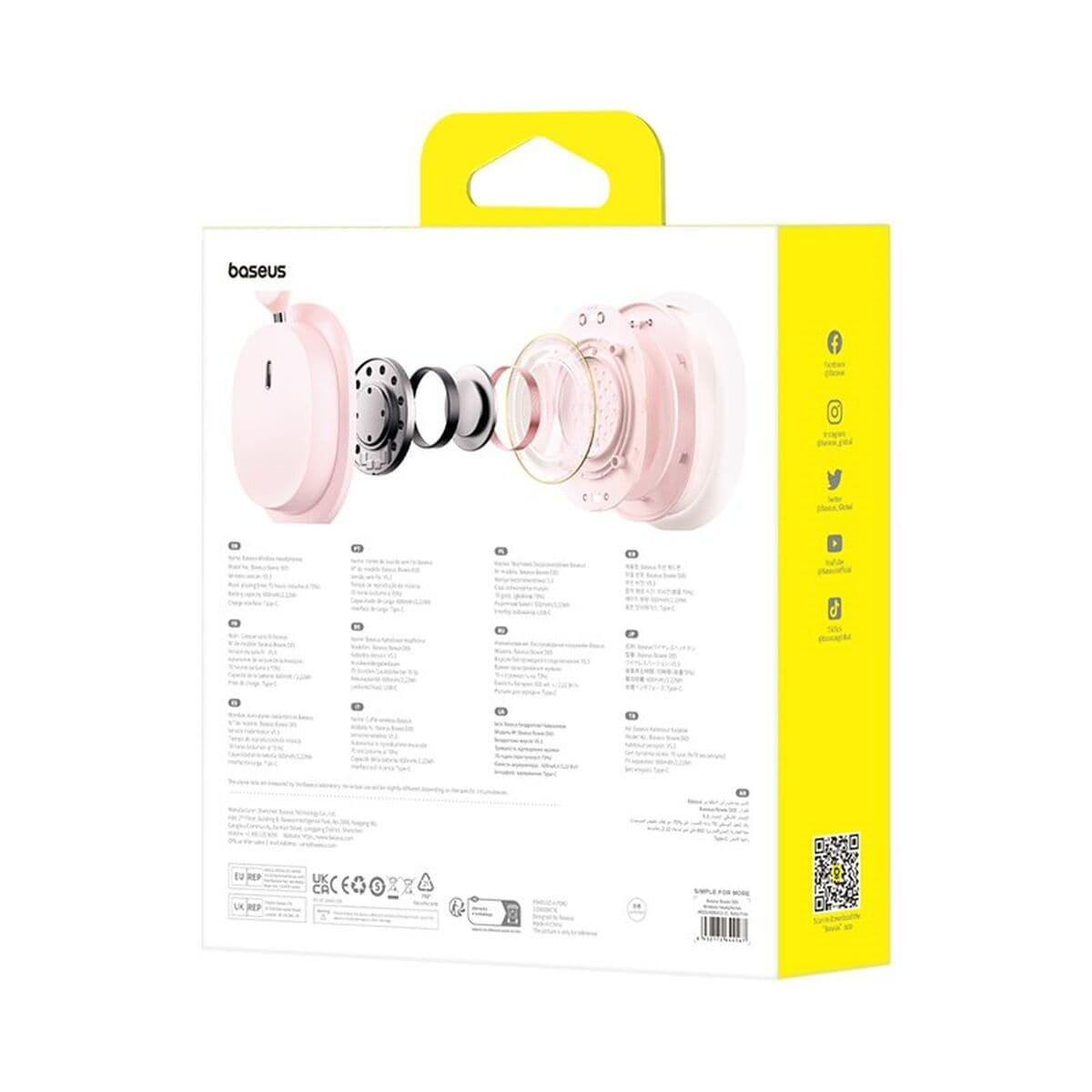 Bluetooth Headband Headphones Baseus Bowie D05 Pink (Pink)