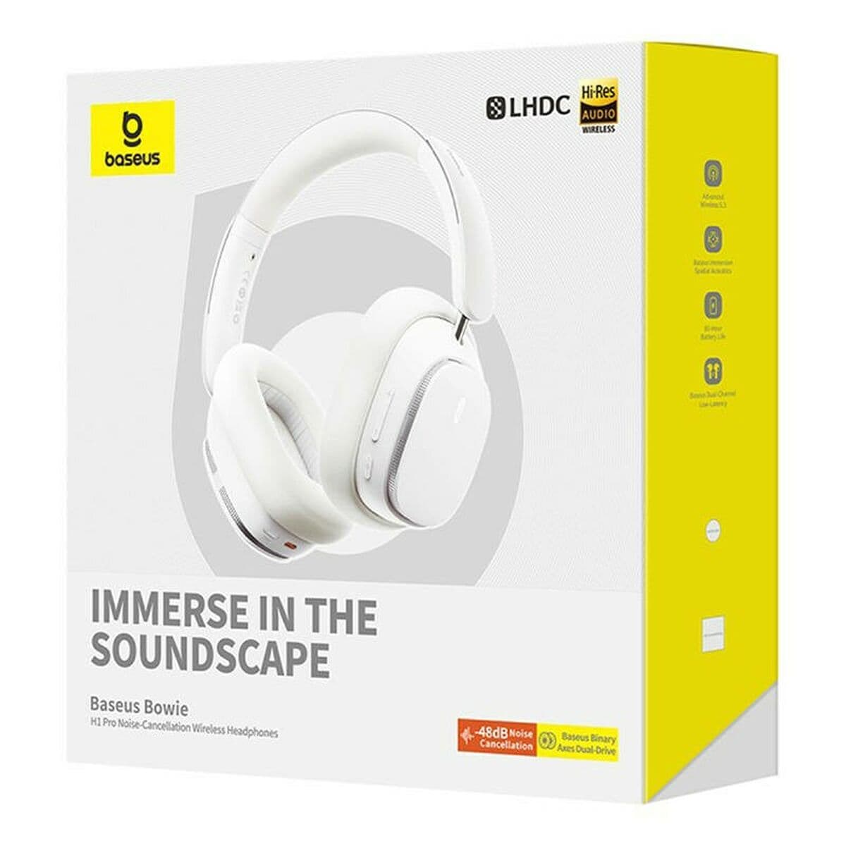 Bluetooth Headband Headphones Baseus Bowie H1 Pro White
