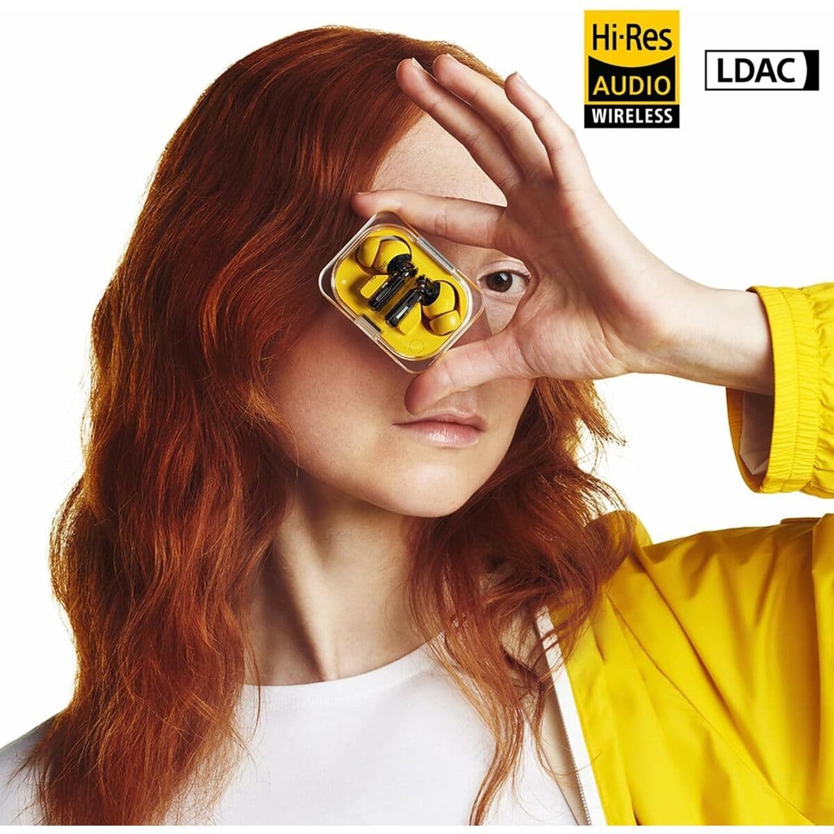 Headphones with Microphone Nothing A10600065 Yellow Transparent