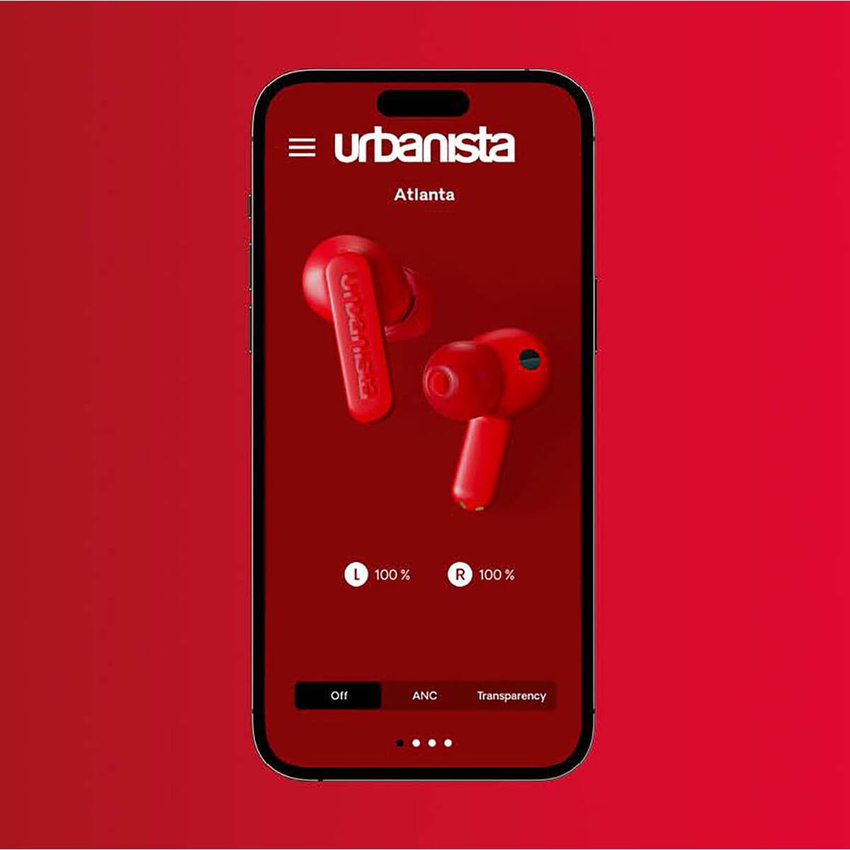 In-ear Bluetooth Headphones Urbanista Atlanta Red Vibrant Red