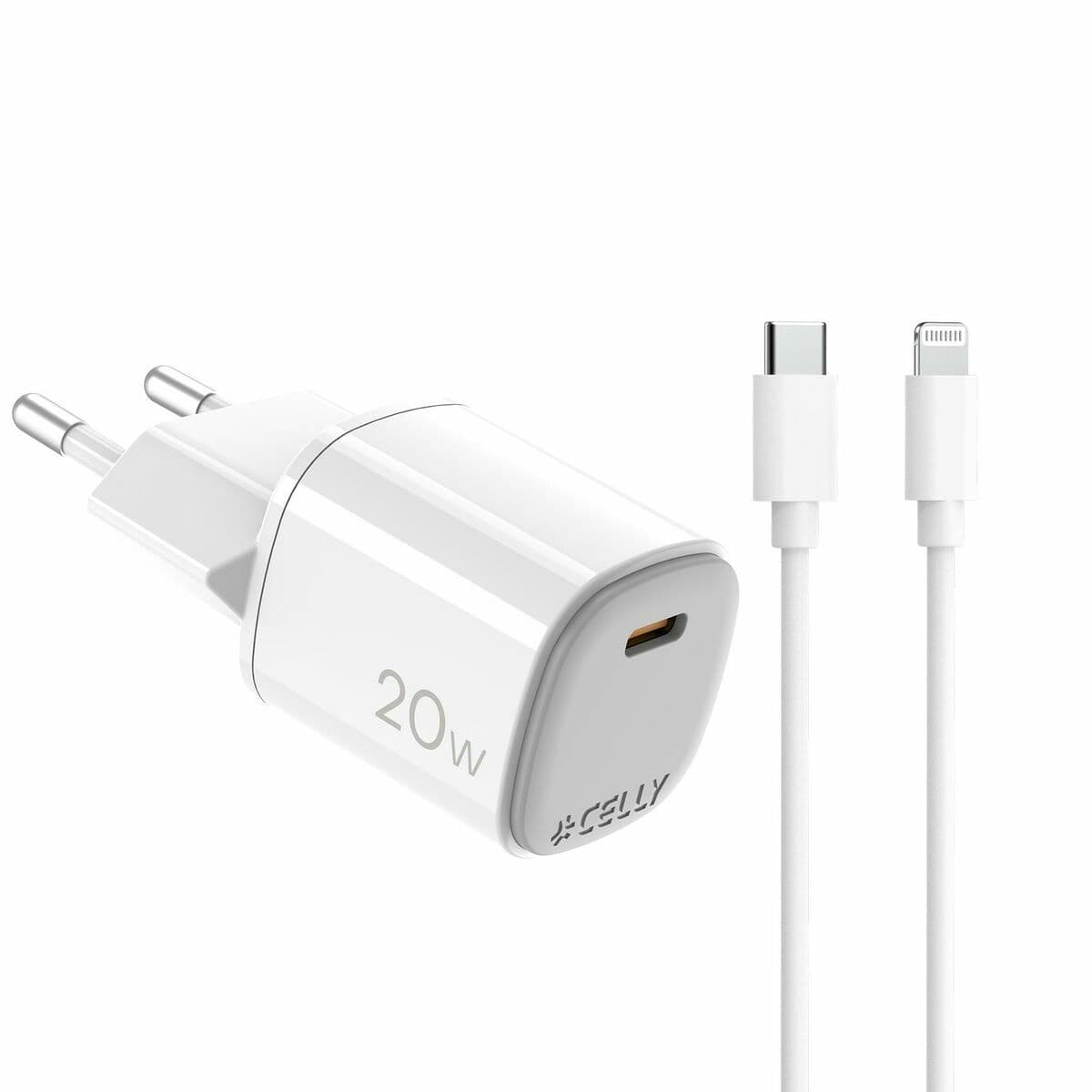 USB Cable Celly UPTC1USBC20WCTL White