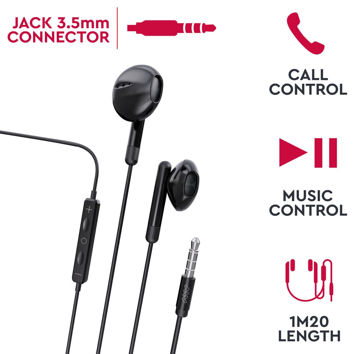 Headphones with Microphone Myway MWHPH0019 White Black