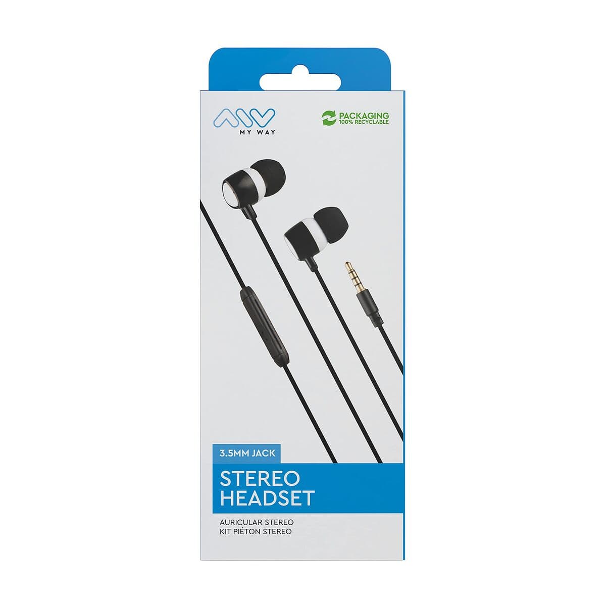 Headphones with Microphone Myway MWHPH0019 White Black