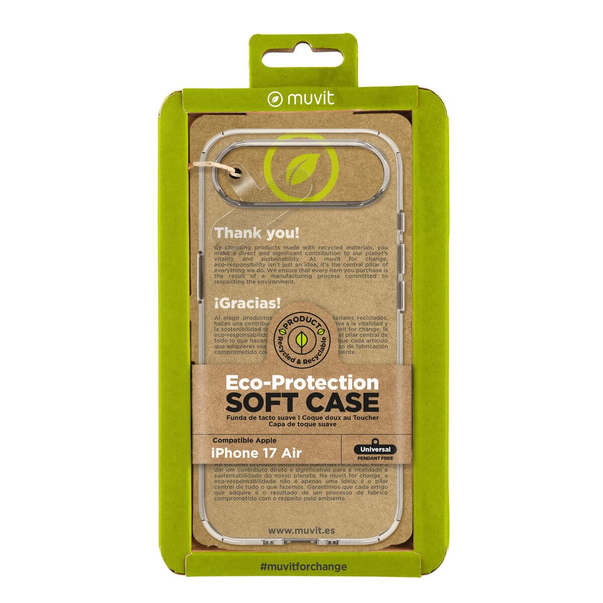 Mobile cover Muvit for Change iPhone Air Transparent
