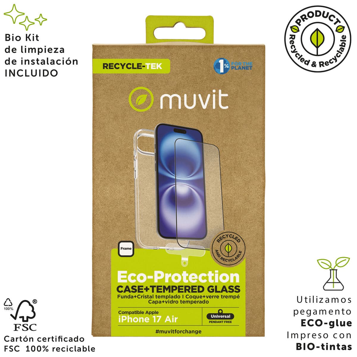 Mobile Case and Protector Muvit for Change iPhone Air Black