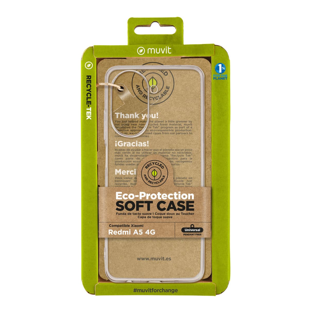 Mobile cover Muvit for Change Xiaomi Redmi A5 4G Transparent