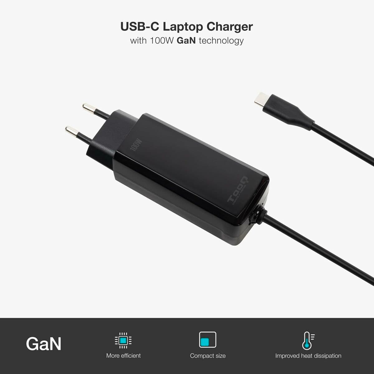 Laptop Charger TooQ TQLC-USBCGAN100PD-C 1,8 m