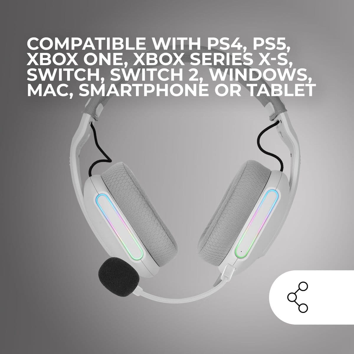 Headphones with Microphone Mars Gaming MHPROW White