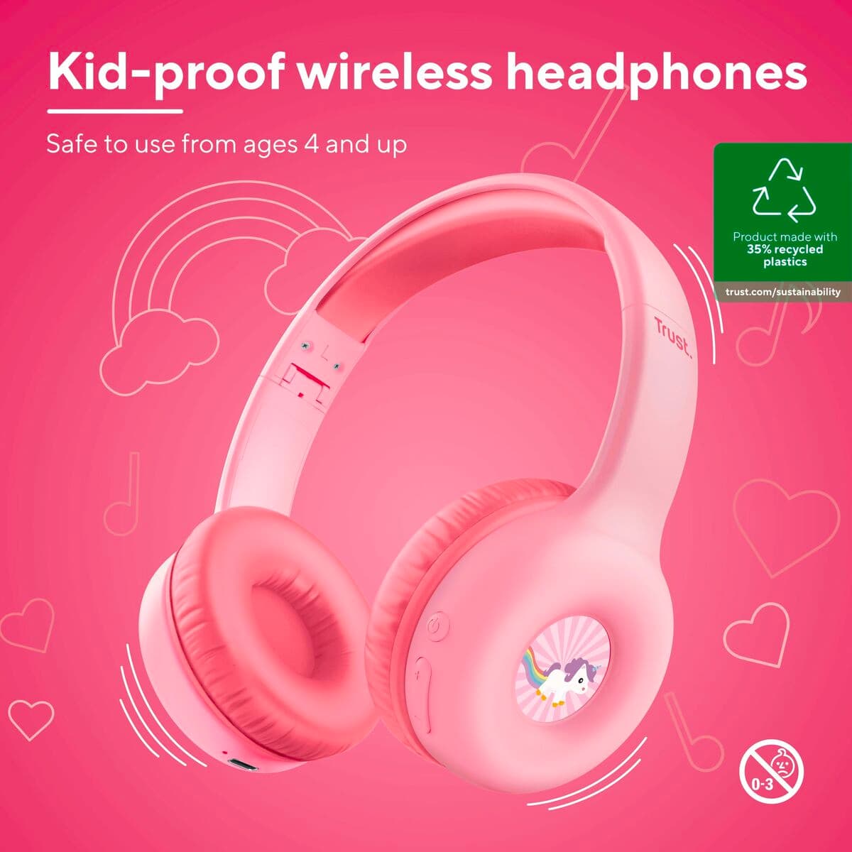 Bluetooth Headphones Trust 25274 Pink